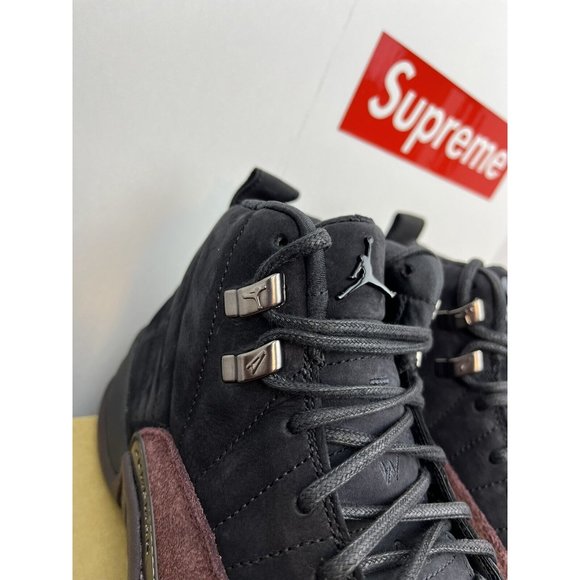 10W/8.5M Jordan 12 SP x A Ma Maniere “Black" DV6989-001 Black Maroon Basketball - Picture 8 of 10